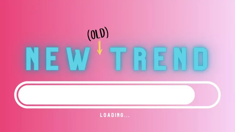 A graphic with "NEW TREND" in blue on a pink background, an arrow pointing from "(OLD)" to "NEW", and a "LOADING..." bar below.