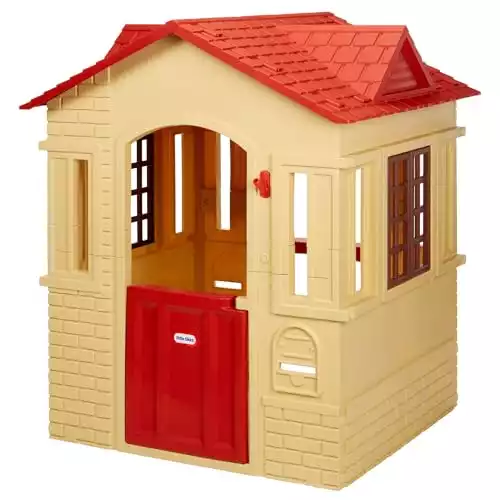 Little Tikes Cape Cottage Playhouse - With Working Doors, Windows & Shutters - Interactive - Active Play Promotes Physical Development - Indoor or Outdoor Use - Tan