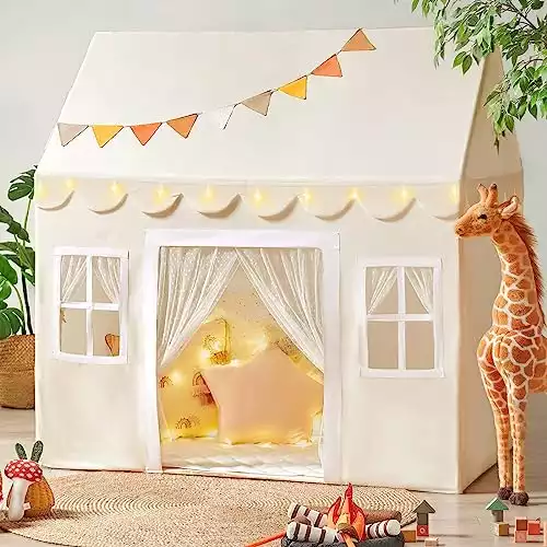 Tiny Land Kids Playhouse/Tent with Mat and Lights