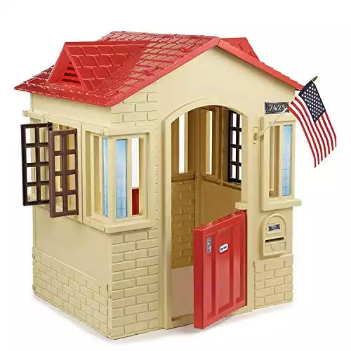 Little Tikes Cape Cottage Playhouse - With Windows, Door & Mail Slot - For Indoor or Outdoor Play - Tan