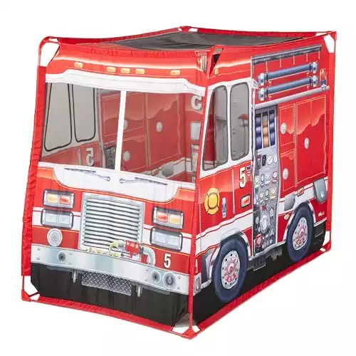Melissa & Doug Fire Truck Kids Toy Play Tent | Pretend Play | 3+ | Gift for Boy or Girl